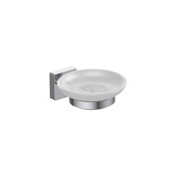 Forum quadra Wall-mounted soap holder with satined glass dish | Soap holders / dishes | Inda