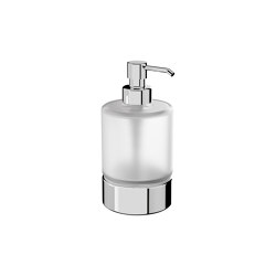 Mito Tabletop soap dispenser with satined glass container and pump in finishing | Bathroom accessories | Inda