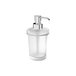 Gealuna Soap dispenser in transparent glass with pump in "nish brass pump for arts. A1010N | Soap dispensers | Inda