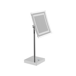 Magnifying mirror with support. Touch switch on. Dimmable light color | Bath mirrors | Inda
