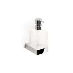 Indissima Chrome Wall-mounted soap dispenser with satined glass container | Bathroom accessories | Inda