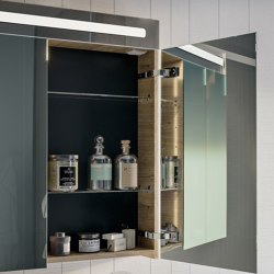 Daily
Mirror cabinet with 2 mirror doors internal/external H80 cm, 2 shelves | Wall cabinets | Inda