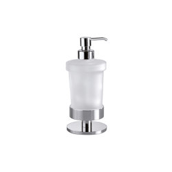 Touch Tabletop soap dispenser with satined glass container and chrome-plated brass pump | Soap dispensers | Inda