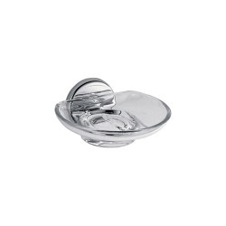 Colorella Wall-mounted soap holder with extra clear transparent glass dish | Seifenhalter | Inda