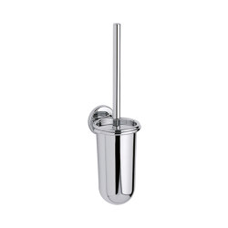 Colorella Wall-mounted toilet brush holder with dish in chrome ABS | Bathroom accessories | Inda
