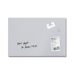 Magnetic Glass Board Artverum, matt, light grey, 60 x 40 cm | Flip charts / Writing boards | Sigel