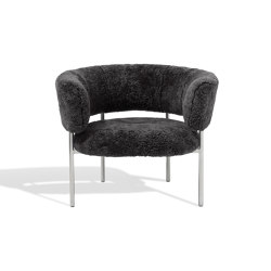 Font lounge armchair | grey sheepskin | Armchairs | møbel copenhagen