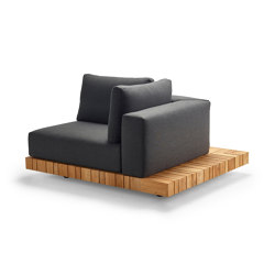 Plateau Lounge XL-Module Corner left + Corner Table | with armrests | solpuri