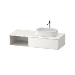 Zencha Vanity unit wall-mounted asymmetric | Bathroom furniture | DURAVIT