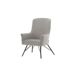 Lucca 4-leg armchair, metal, 
without headrest