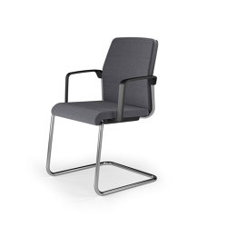 Streamo meeting chair, cantilevered, upholstered backrest and seat, optional armrests