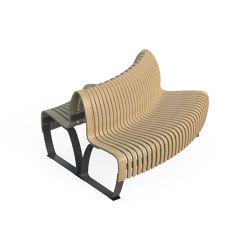 Nova C Double Back Elevation 30° | Benches | Green Furniture Concept