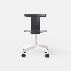 Jiro Swivel Chair Black - White Base with Casters | Chairs | Resident
