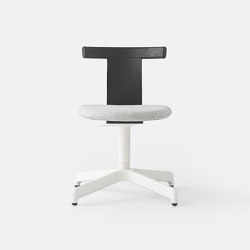 Jiro Swivel Chair Black - White Base - Upholstered |  | Resident