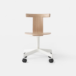 Jiro Swivel Chair Natural - White Base with Casters |  | Resident