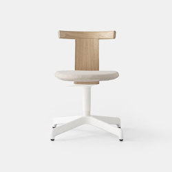 Jiro Swivel Chair Natural - White Base - Upholstered | Sedie | Resident