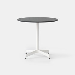 Jiro Bistro Table - White Base - Round Solid Oak Top - Black |  | Resident
