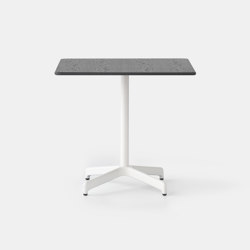Jiro Bistro Table - White Base - Square Solid Oak Top - Black |  | Resident