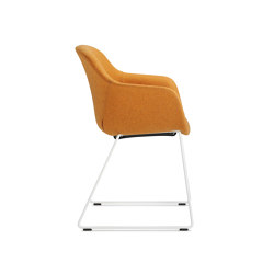Fiore club Skid base with fully upholstered shell