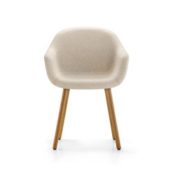 Fiore club Four-legged chair with fully upholstered shell