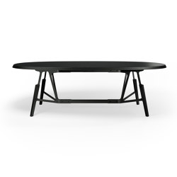 Stammtisch oval table,solid wood tabletop, stained in black | Dining tables | Quodes