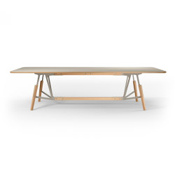 Stammtisch rectangular table, plywood tabletop