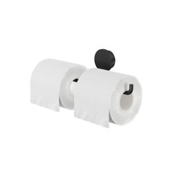 Opal Black | Toilet Roll Holder Double Black | Paper roll holders | Geesa