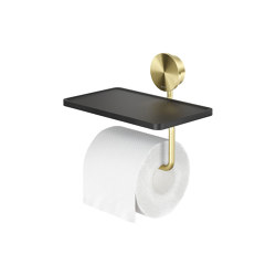 Opal Brushed Gold | Toilet Roll Holder With Shelf Brushed Gold | Paper roll holders | Geesa