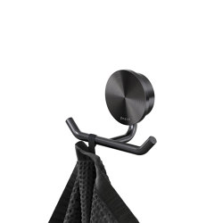 Opal Brushed Metal Black | Towel Hook Double Brushed Metal Black | Towel rails | Geesa