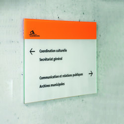 Signpost glass wall mounted PVW | Symbols / Signs | Meng Informationstechnik