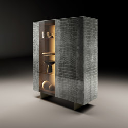N.O.W. Sideboard 1376 - Coccodrillo grigio polished XGlass | Cabinets | LAGO