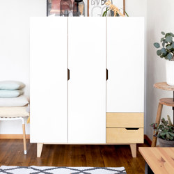 Wardrobe HUH with 3 doors and 2 drawers | Cabinets | Radis Furniture