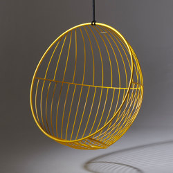 Bubble Hanging Chair Swing Seat - Lined Pattern - YELLOW | Swings | Studio Stirling