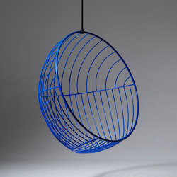 Bubble Hanging Chair Swing Seat - Lined Pattern - BLUE | Swings | Studio Stirling