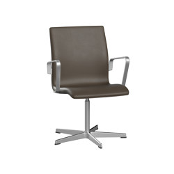 Oxford™ | Chair | 3271T | Leather | 5 star satin polished aluminum base | Armrest | Chairs | Fritz Hansen