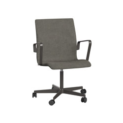 Oxford™ | Chair | 3271W | Textile | 5 star brown bronze base | Armrest | Wheels | Sedie | Fritz Hansen
