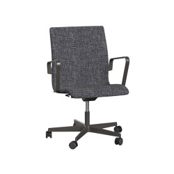 Oxford™ | Chair | 3291W | Textile | 5 star brown bronze base | Armrest | Wheels | Sillas | Fritz Hansen