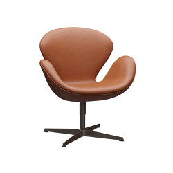 Swan™ | Lounge chair | 3320 | Leather upholstred | Brown bronze base | Poltrone | Fritz Hansen