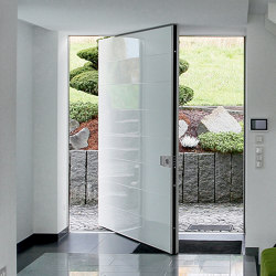 Synua | The safety door for large dimensions, with vertical pivot operation and installation coplanar with the wall | Entrance doors | Oikos – Architetture d’ingresso