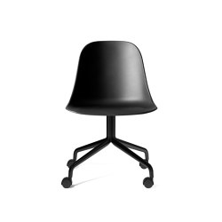 Harbour Side Dining Chair, Star Base W. Casters | Black Aluminium, Black Plastic | Chaises | Audo Copenhagen