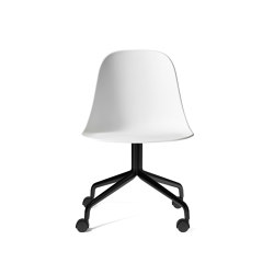 Harbour Side Dining Chair, Star Base W. Casters | Black Aluminium, White Plastic | Chairs | Audo Copenhagen