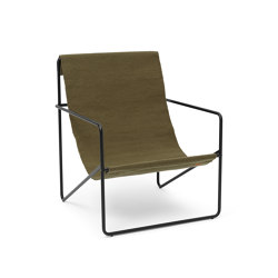 Desert Lounge Chair - Black/Olive | Armchairs | ferm LIVING