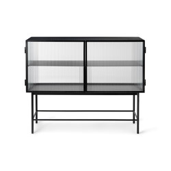 Haze Sideboard - Reeded glass - Black | Display cabinets | ferm LIVING