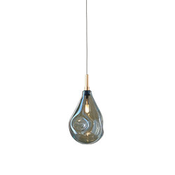 SOAP MINI BLUE, brushed gold fitting | Suspended lights | Bomma