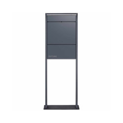 Goethe | Design surface mount letterbox GOETHE LIB with newspaper compartment - LED design element - RAL to choice | Briefkästen | Briefkasten Manufaktur