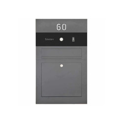 Division | Stainless steel letterbox Division BIG - BI-Color Edition - Bell intercom - House number flush-mounted variant 100mm | Buzones | Briefkasten Manufaktur