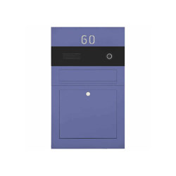 Division | Stainless steel letterbox Division BIG - BI-Color Edition - Bell intercom - House number flush-mounted variant 100mm | Boîtes aux lettres | Briefkasten Manufaktur