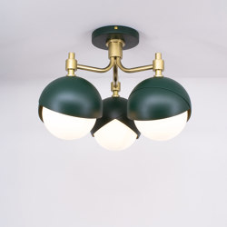 Benedict | 3 Light Lantern - Flush (Forest / Brown patina) | Ceiling lights | Trella
