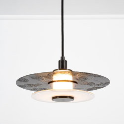 Klein | Pendant - 11 inch (Ginkgo etch in blackened brass) | Suspended lights | Trella