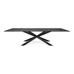 ATOLL Mea induction dining table | Pietra Grey Matte | Cross legs | Dining tables | ATOLL